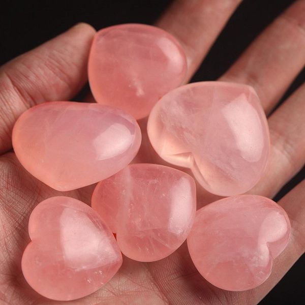 

natural rose quartz crystal heart chakra healing reiki gem home decor diy gift decorative objects & figurines