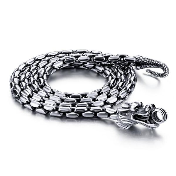 

chains 925 sterling silver vintage punk choker necklace for men fashion link chain dragon jewelry hip street culture