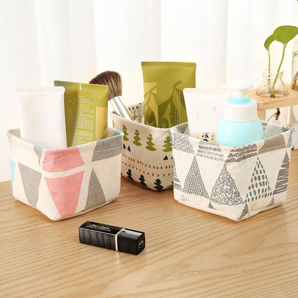 

storage bags cotton linen waterproof box stationery cosmetics sundries sorting for office home k888