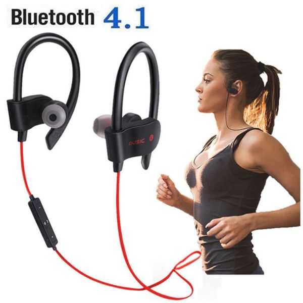 

headphones earloop earbuds stereo headset wireless sport earpiece handswith mic for all smart phone cell earphones