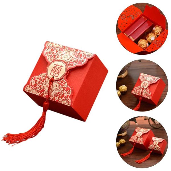 

gift wrap 20 pcs exquisite packing box red candy case portable wedding