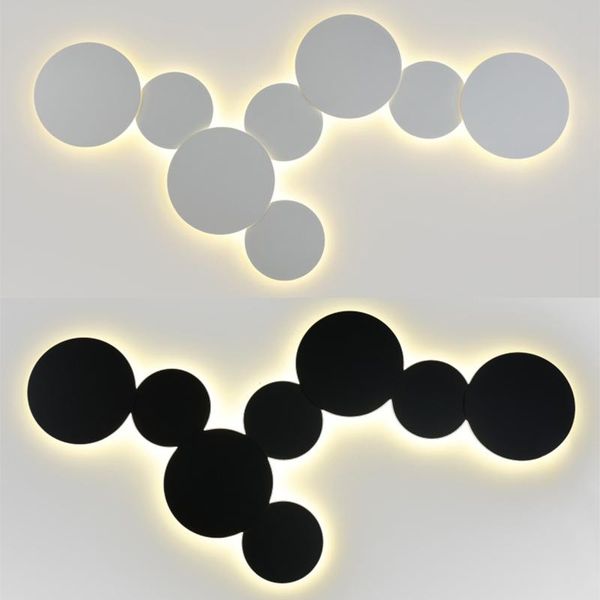 

wall lamp nordic led modern lights bedside bedroom living room vanity light stairs round aluminum 12w