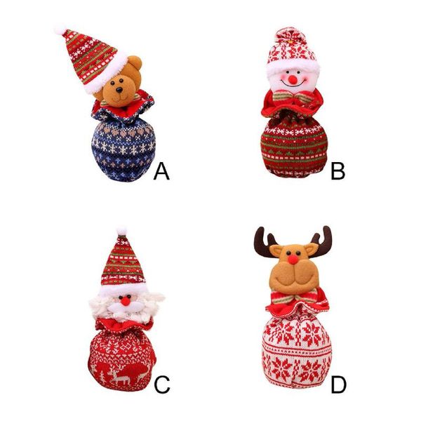 

christmas decorations apple pouch bag,portable candy bag cartoon deer pattern snowman bags decoration for kids