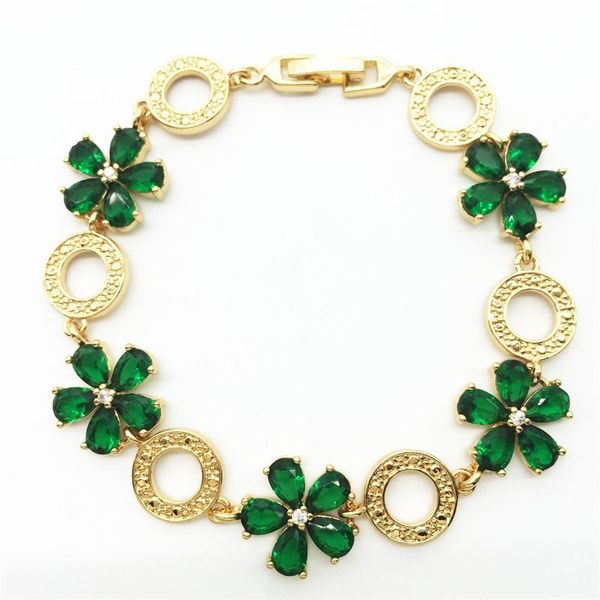 

bracelets & bangles 2021 design colorful green zircon bracelet white gold plate women fashion jewelry link, chain, Black