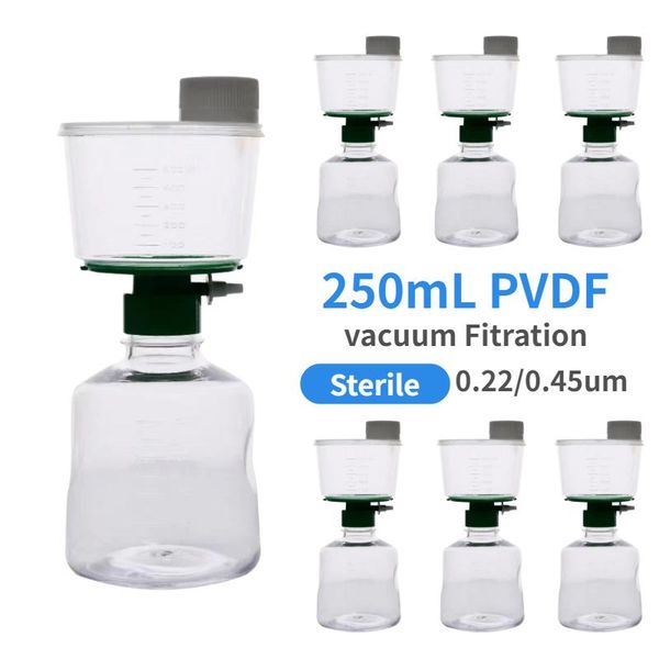 

sterile bottle disposable vacuum filter units pvdf membrane 150/250/500ml/1000ml lab supplies