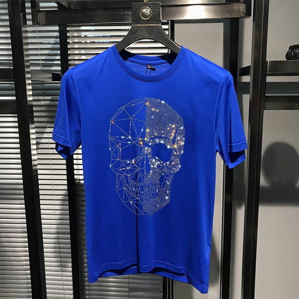 

men's t-shirts summer of the cartoons diamond men's t-shirts europe season marks fashion skinny youth bone sheer cotton short slee, White;black