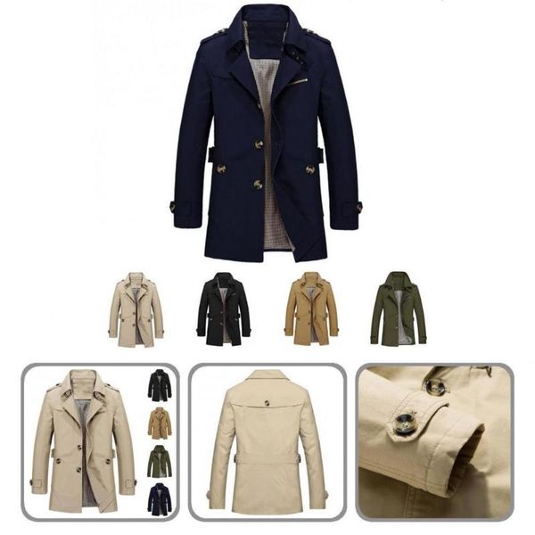 

men's jackets all match business cardigan spring coat for work trench, Black;brown