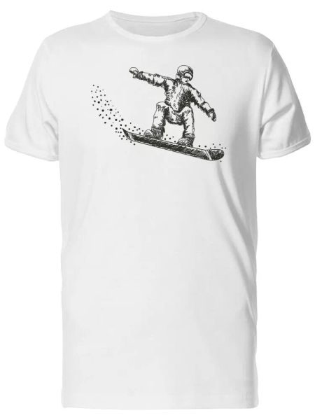 

Sketch Of A Snowboarder Men's Tee -Image by Shutterstock, White;black