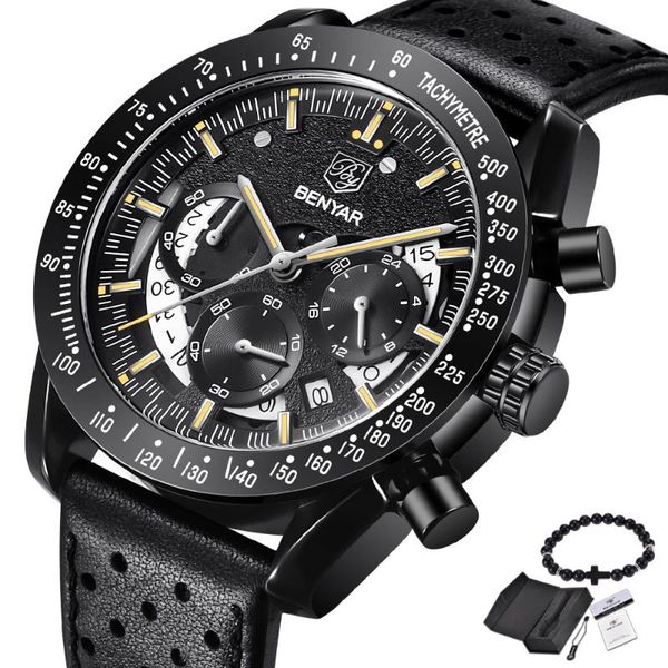 

wristwatches benyar mens watches militray sport quartz watch men waterproof male clock relogio masculino, Slivery;brown