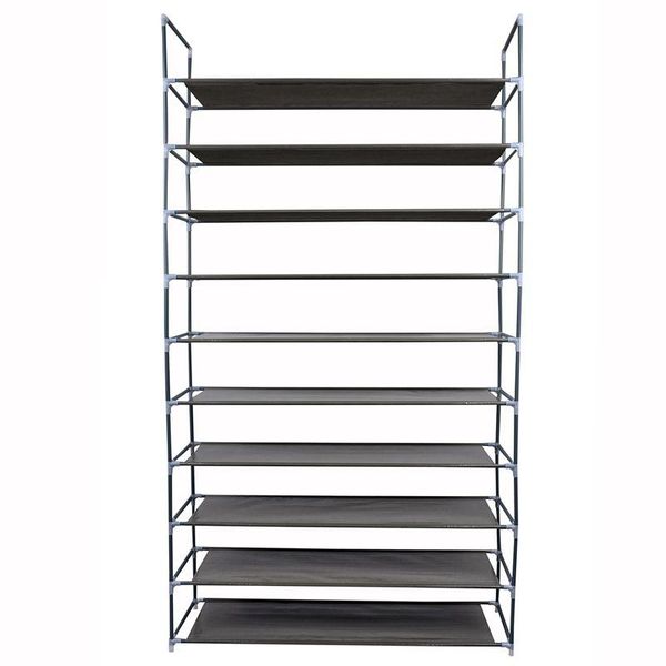 

clothing & wardrobe storage household assembly easy shoe cabinet - gray 10 layers