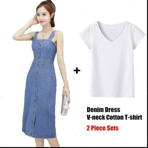 

women dress s 5xl denim summer spring fashion camisole tank spaghetti strap sleeveless cotton long female, Black;gray