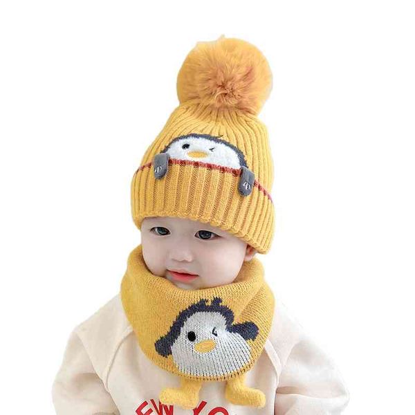 

2021 new baby hat winter warm hat and scarf set cute children woolen cap knitted hat, Blue;gray