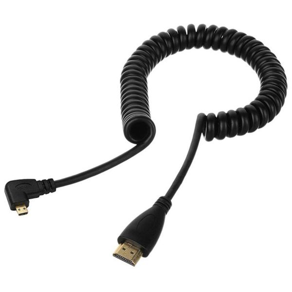 

audio cables & connectors left-angled micro- to male cable stretched length for cameras