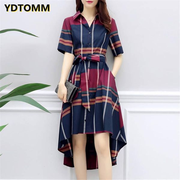 

casual dresses work dress women plus size loose plaid ball gown offfice elegant v neck long party shirt arrival 2021, Black;gray