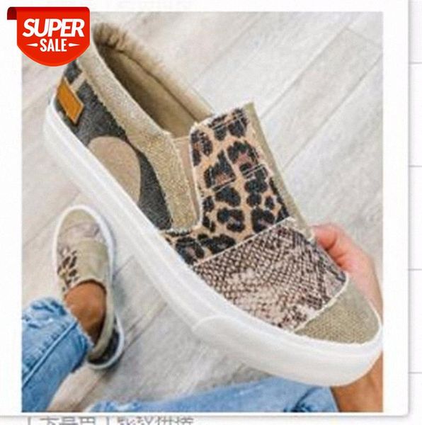 

women's shoes casual large size canvas snake print flat color matching sneakers trend #898w