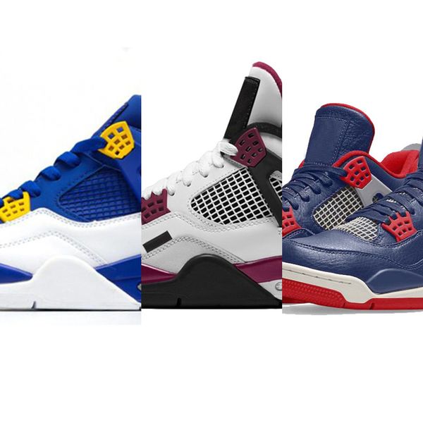 

jumpman 4 4s mensÂ womens basketball shoes sail military blue new bred neon what the retro trainers sports sneakers size us 13sy77
