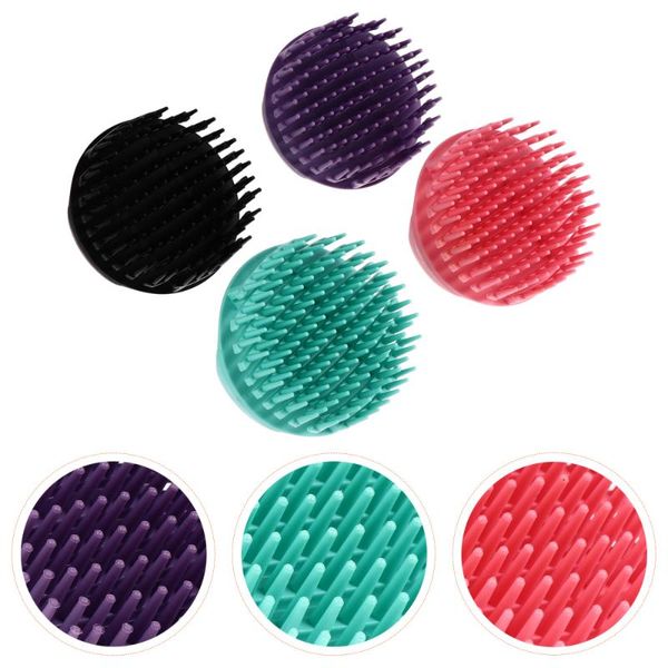

hair brushes 4pcs practical head scrubbers shampoo scalp, Silver