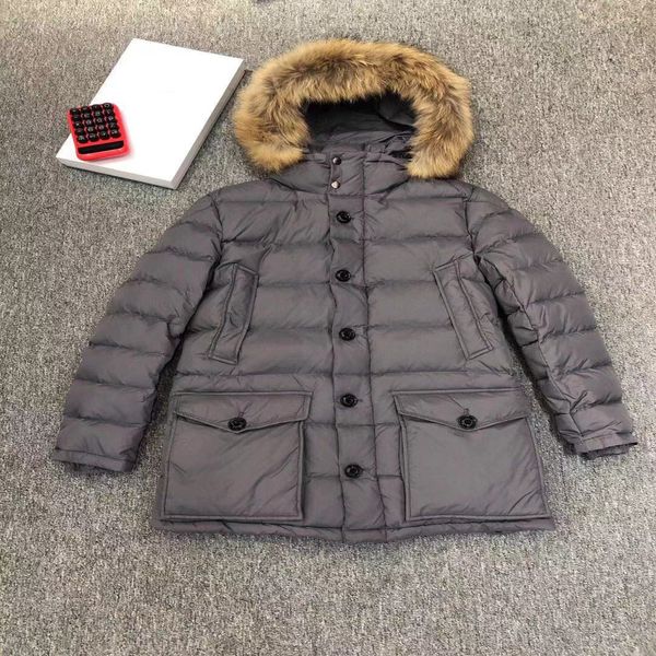 

men's thick down et, fur collar long coat, autumn and winter, brand new, Black