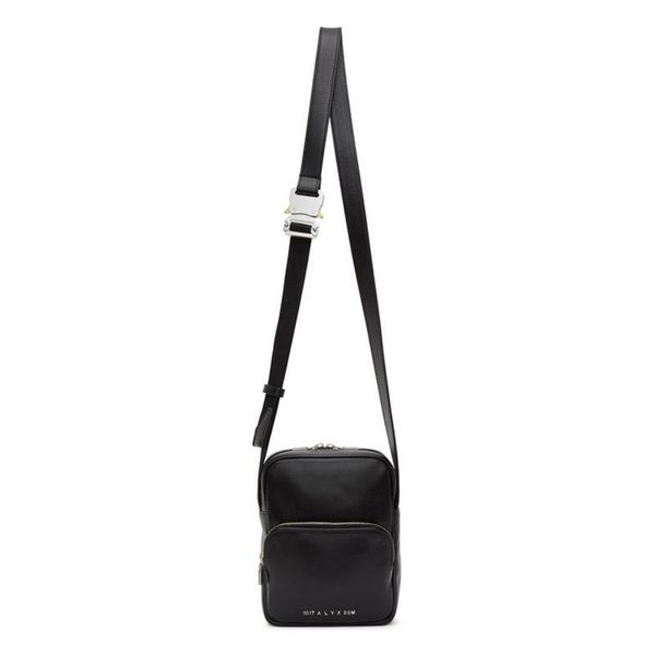 

wallets 2021 alyx 9sm shoulder bags leather diagonal backpack customized safety buckle black vertical 20fw nylon splicing messenger bag, Red;black