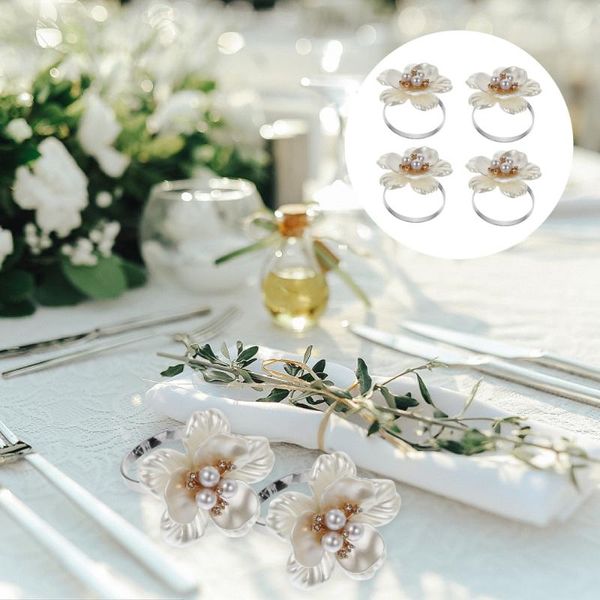 

napkin rings 1 set 4pcs acrylic flower decorative buckles party props