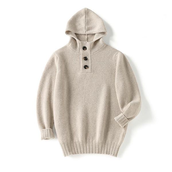

men's sweaters shuchan 100% cashmere men sweater knit winter autumn warm hood casual fashion single breasted business thick, White;black