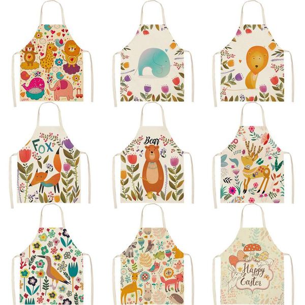 

aprons cartoon animal pattern customizable apron house cleaning for home and kitchen children hairdresser alpaca