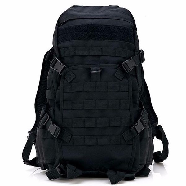 

backpack men's outdoor bag camping hiking rucksack solid nylon sport travel bags black