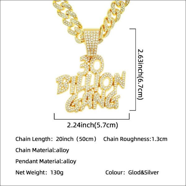 

bangle street splicing diamond pendant thick neck chain domineering alloy cuban necklace rap hip-hop fashion accessories, Black
