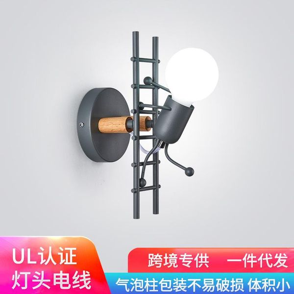 

wall lamp cross-border explosions american retro led iron villain creative stair climbing children's bedroom