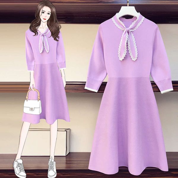 

casual dresses dress large size women's fat sister french hepburn style for reducing age o05s, Black;gray