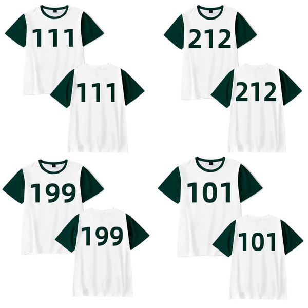 

men's t-shirts listing 3d squid game t-shirt men women tees casual hip hop kids t shirt summer boys girls splicing, White;black
