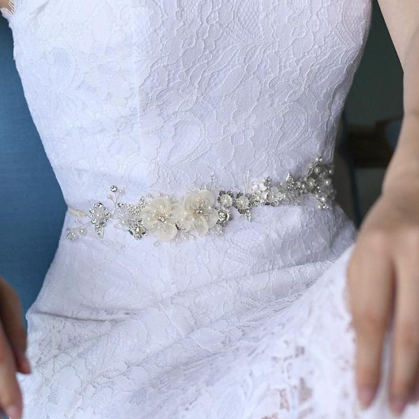 

wedding sashes trixy sh275 luxury rhinestone belt western belts decorative dress alloy leaf bridal designer, White