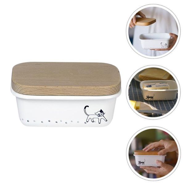 

dishes & plates 1pc butter box container home holder with lid for kitchen