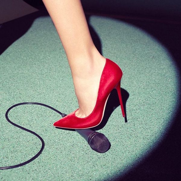 

dress shoes velvet high heel pumps red blue black green pointed toe stiletto heels 12cm wedding celebrating drop ship