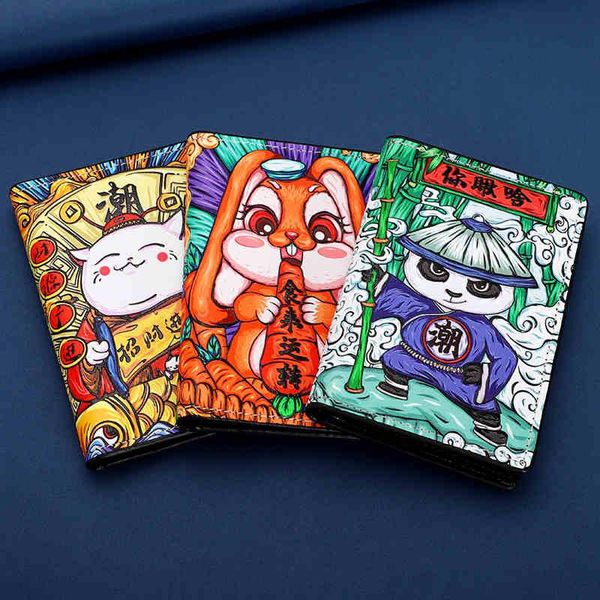 

card holders mini purse women men's short wallet girls genuine leather holder driver's license bag purses cartoon panda wallets, Brown;gray