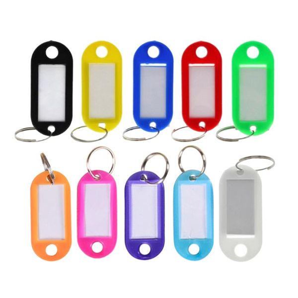 

charm bracelets 50 pcs pp key tags colorful labels with ring useful luggage baggage handbag id container, Golden;silver