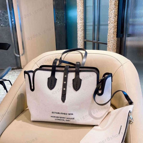 

2021 canvas leather big brand shopping bag brown handbag designer tote