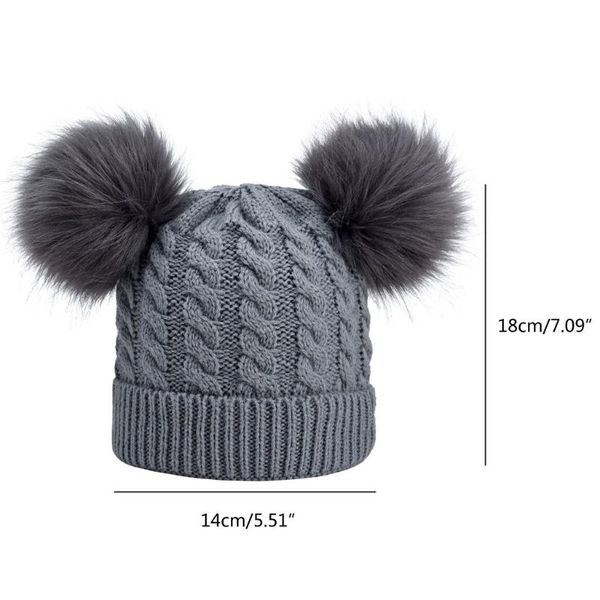 

caps & hats j60b children hat toddler kids baby warm winter knit beanie boys girls fur pom, Yellow