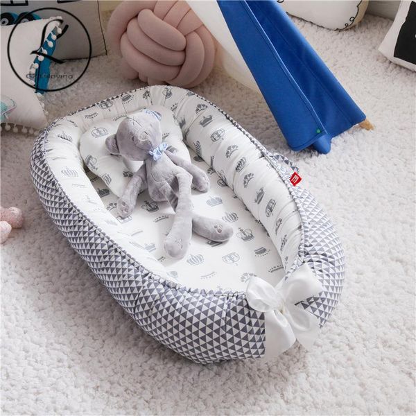 

baby cribs 85*50 2021 nest bed with pillow portable crib travel toddler cotton cradle for born infant protection bar