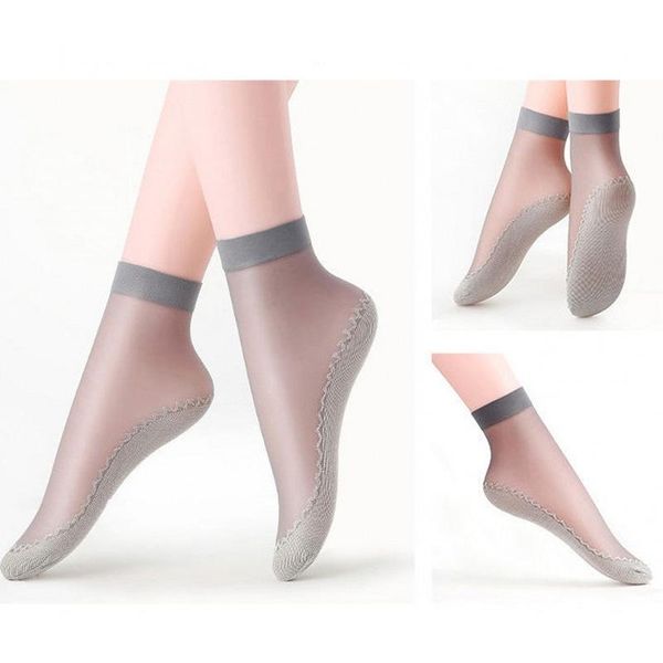

socks & hosiery spring summer women soft casual non-slip bottom splice fashion transparent ladies girls thin silk sock, Black;white