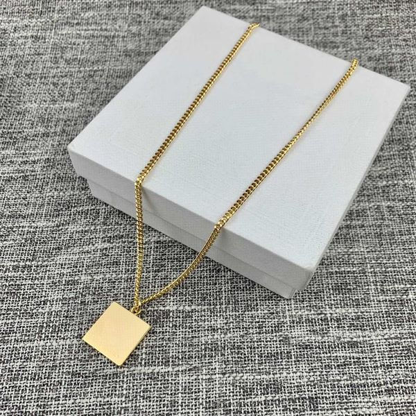 

pendant necklaces letter metal square ins european and american style arc de triomphe personality simple fashionable necklace, Silver