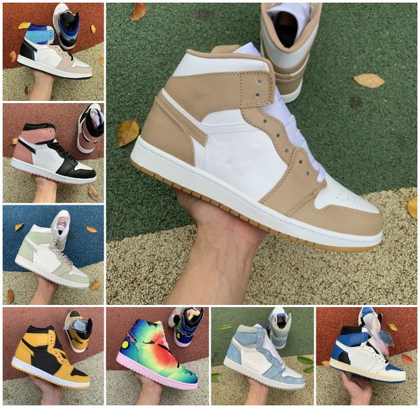 

new 2023 mens basketball shoes 1s university blue chicago twist dark mocha unt patent royal blue jumpman 1 bred tan gum visionaire men women