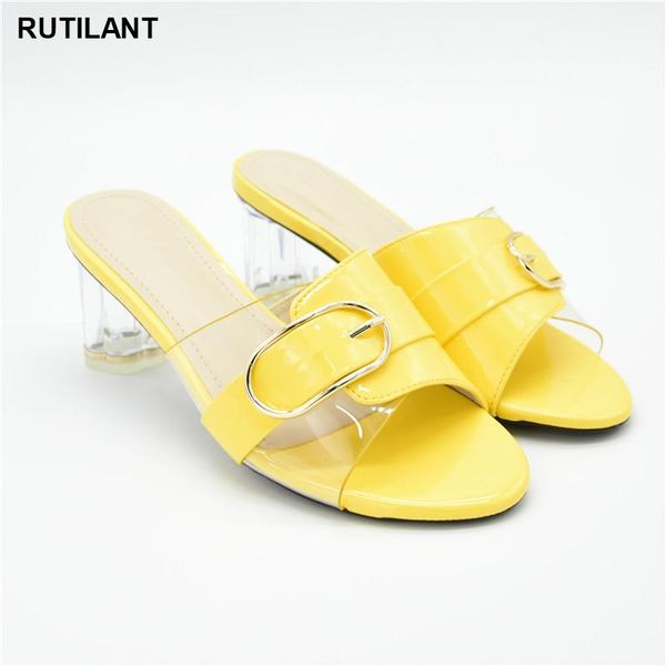 

dress shoes ladies slippers women sandals open toe ankle strap buckle transparent high heels sandal summer woman, Black