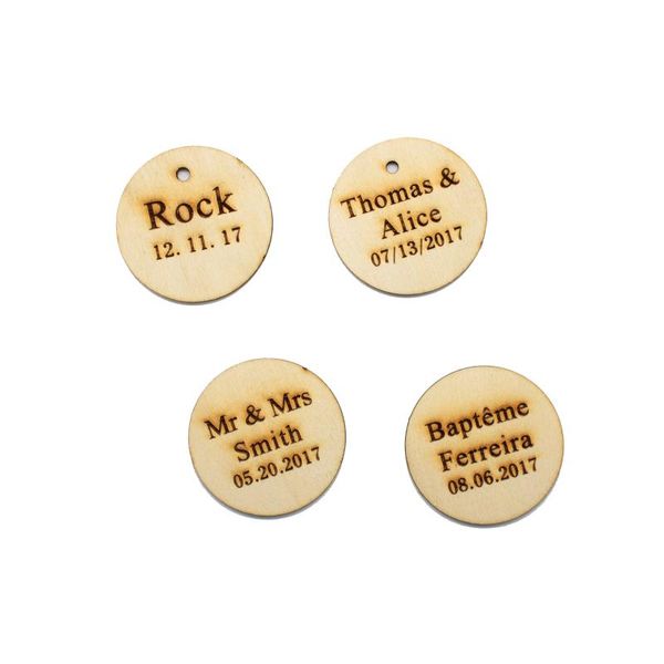 

other event & party supplies personalized engraved wooden vintage round circle custom gift baby shower name baptism tag wedding table decora