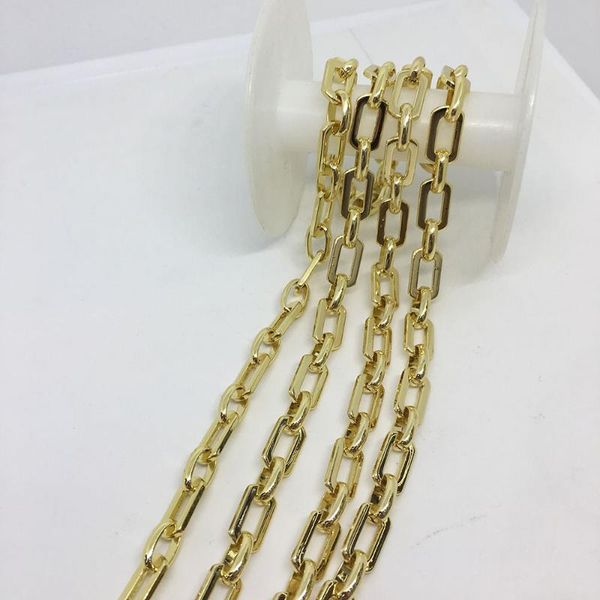

chains 18k gold plated environmental protection copper chain necklace big classic link fit diy fashion bracelet jewelry making, Silver