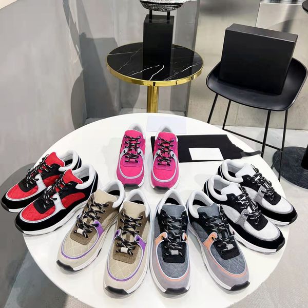 

brand designer running casual shoes classic patchwork mixed color lace-up low breathable sports trainers men women comfortable leisure platf, Black
