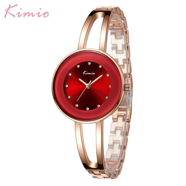 

wristwatches kimio arrival fashion dress ladies bracelet wristwatch waterproof quartz clock montre relogio feminino gift box, Slivery;brown