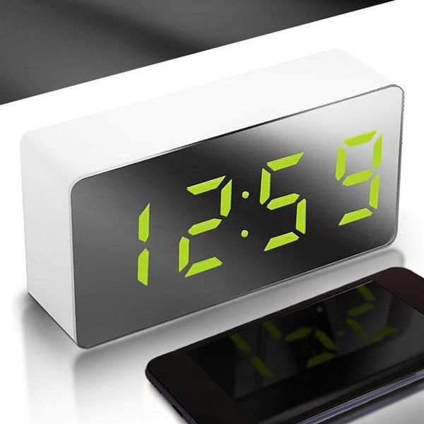 

other clocks & accessories led mirror alarm clock digital multifunctional mini electronic for bedroom living room despertador