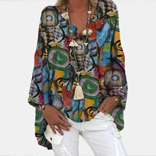 

women casual loose deep v neck blouse shirt autumn long sleeve solid color pullover streetwear plus size female shirt blusa, White