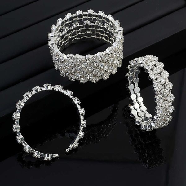 

hand catenary bz1315 three six row drill open multi layer spiral bracelet, Golden;silver